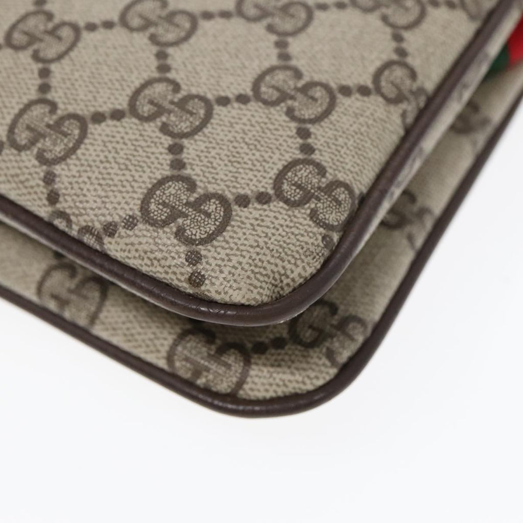 GUCCI GG Supreme Web Sherry Line Shoulder Bag PVC Beige 904 02 035 yk14942