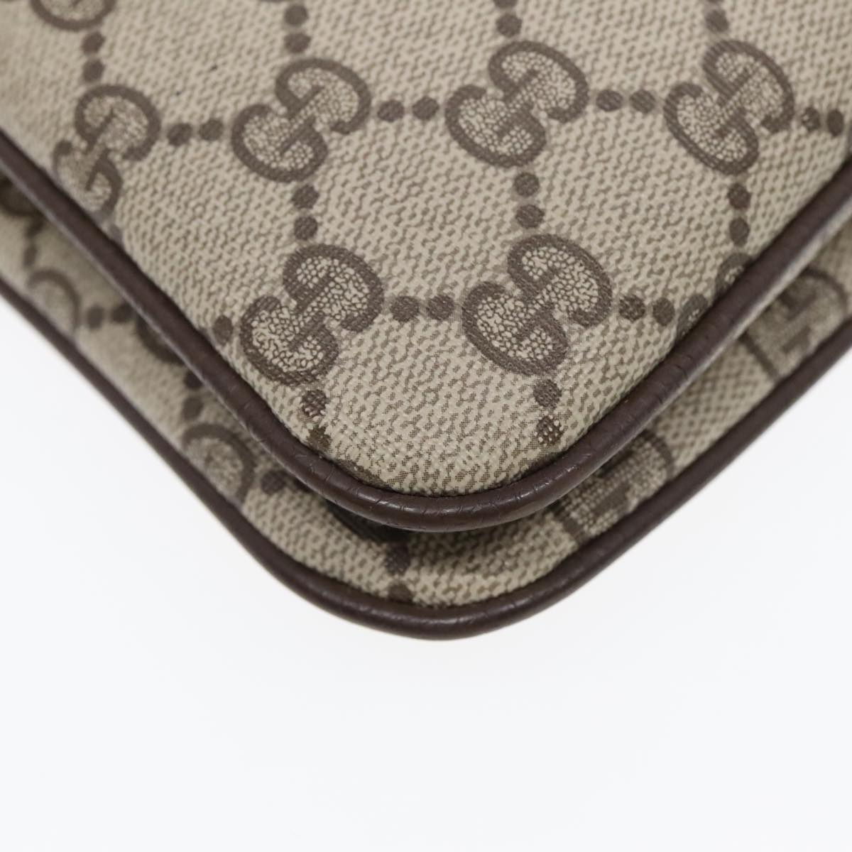 GUCCI GG Supreme Web Sherry Line Shoulder Bag PVC Beige 904 02 035 yk14942