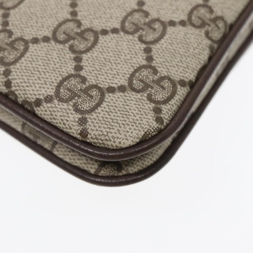 GUCCI GG Supreme Web Sherry Line Shoulder Bag PVC Beige 904 02 035 yk14942
