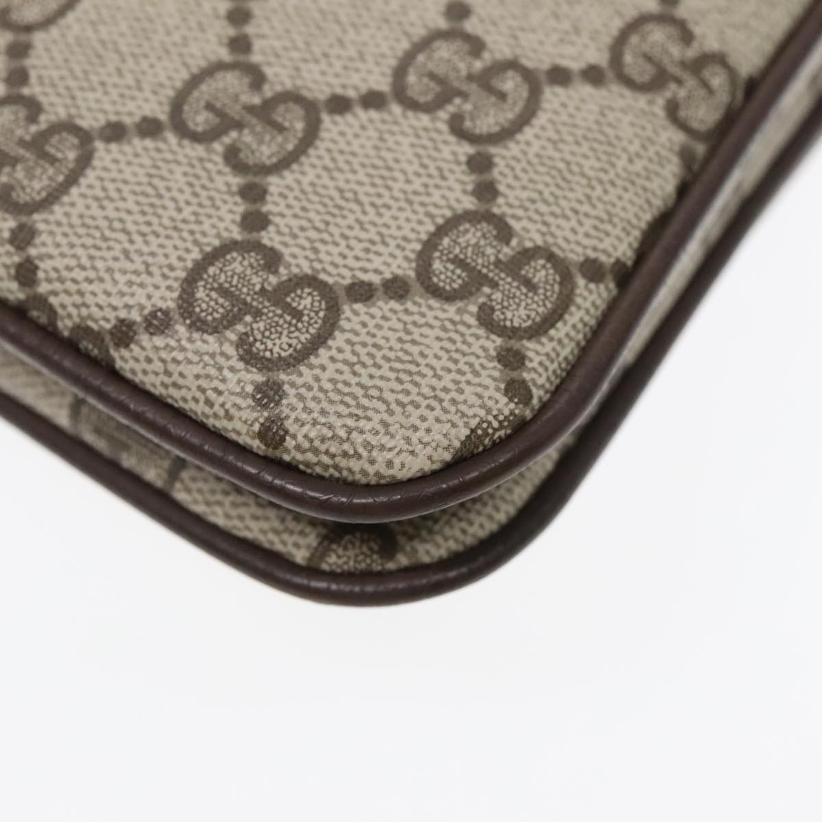 GUCCI GG Supreme Web Sherry Line Shoulder Bag PVC Beige 904 02 035 yk14942