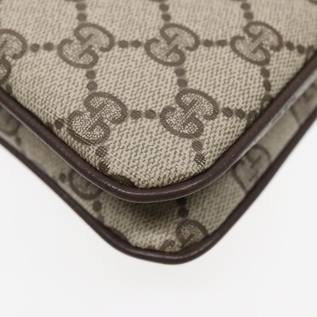 GUCCI GG Supreme Web Sherry Line Shoulder Bag PVC Beige 904 02 035 yk14942