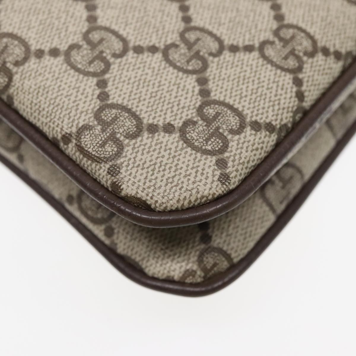 GUCCI GG Supreme Web Sherry Line Shoulder Bag PVC Beige 904 02 035 yk14942