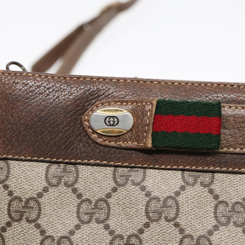 GUCCI GG Supreme Web Sherry Line Shoulder Bag PVC Beige 904 02 035 yk14942