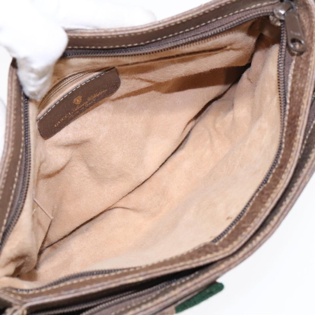 GUCCI GG Supreme Web Sherry Line Shoulder Bag PVC Beige 904 02 035 yk14942