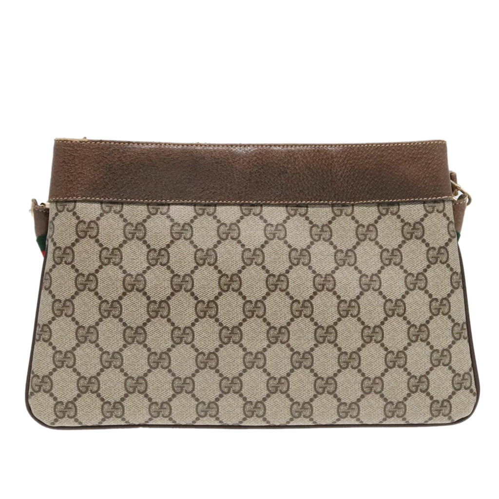 GUCCI GG Supreme Web Sherry Line Shoulder Bag PVC Beige 904 02 035 yk14942