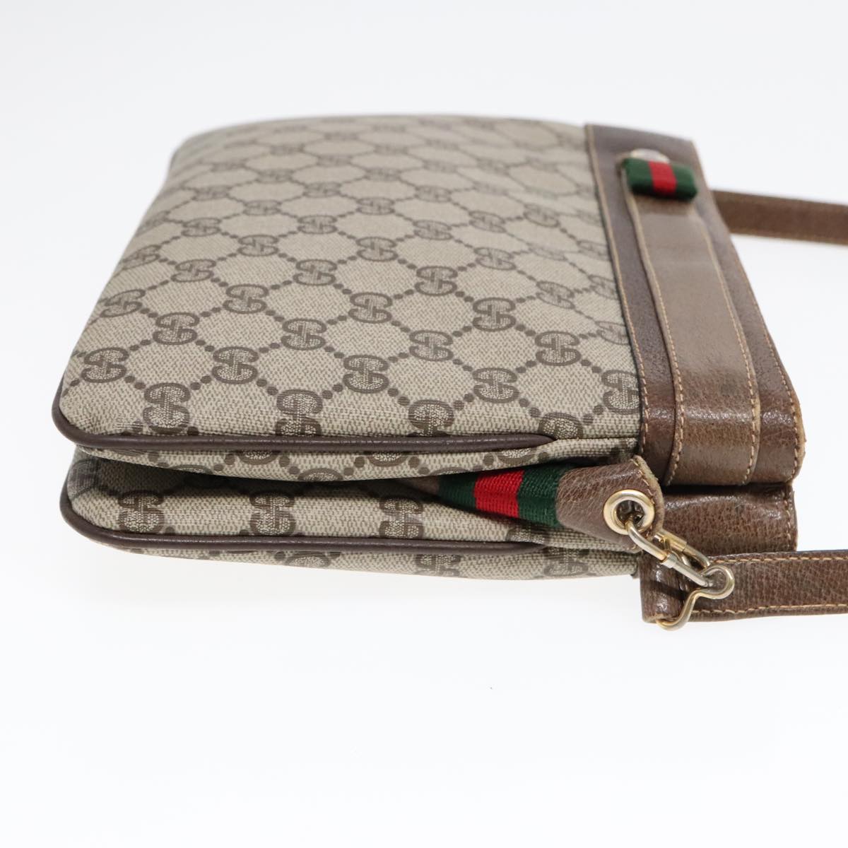 GUCCI GG Supreme Web Sherry Line Shoulder Bag PVC Beige 904 02 035 yk14942