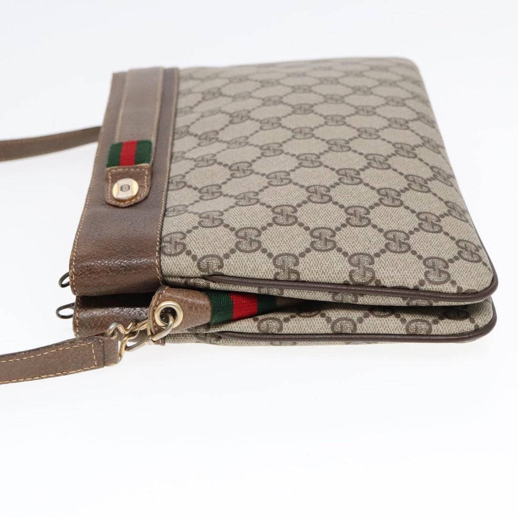 GUCCI GG Supreme Web Sherry Line Shoulder Bag PVC Beige 904 02 035 yk14942