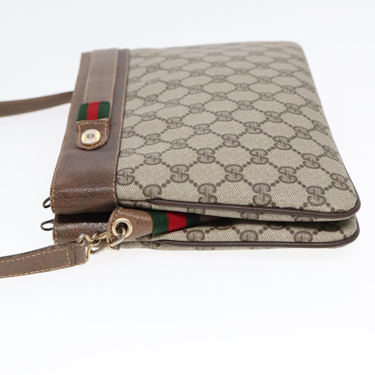 GUCCI GG Supreme Web Sherry Line Shoulder Bag PVC Beige 904 02 035 yk14942