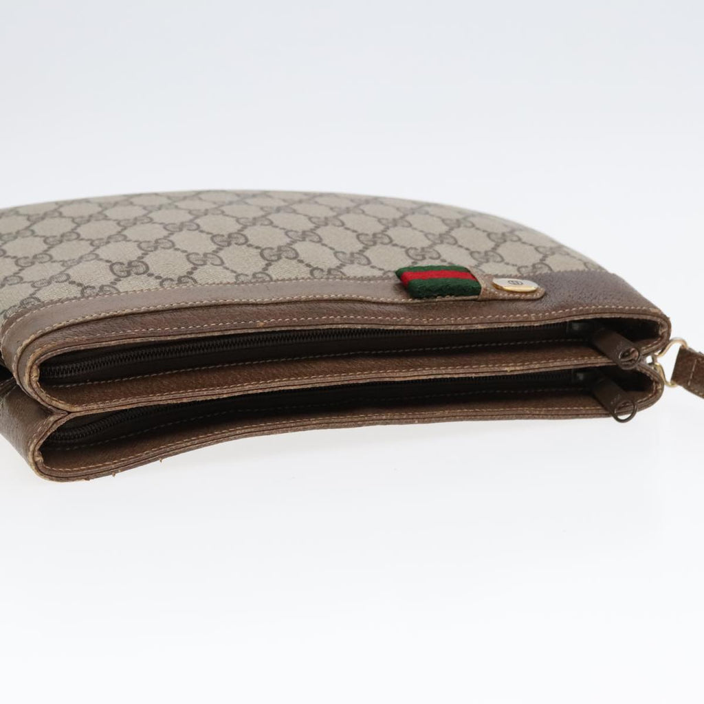 GUCCI GG Supreme Web Sherry Line Shoulder Bag PVC Beige 904 02 035 yk14942