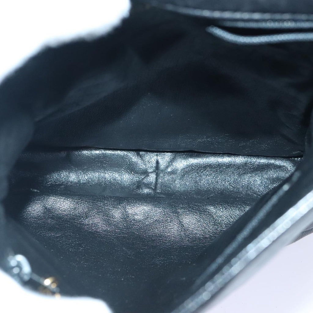 CHANEL Matelasse Chain Shoulder Bag Lamb Skin Black CC yk14961A