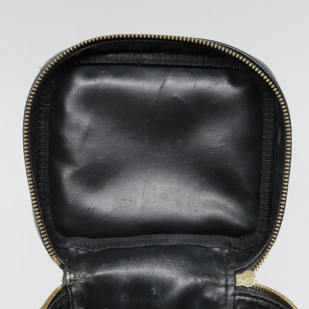CHANEL COCO Mark Vanity Pouch Caviar Skin Black Gold CC yk14976