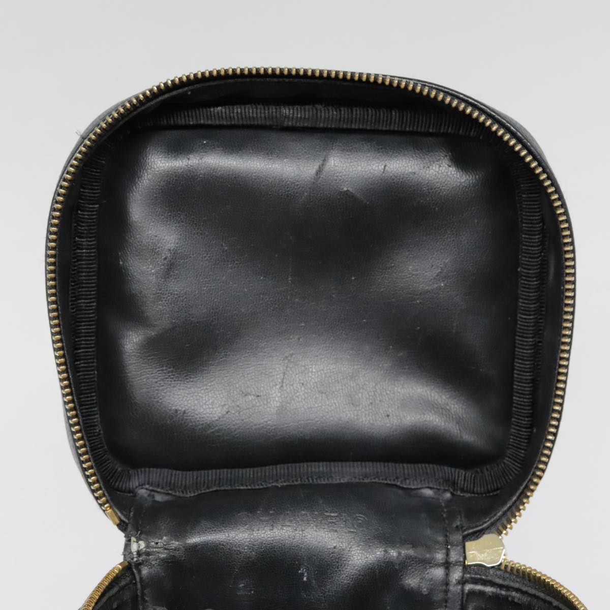 CHANEL COCO Mark Vanity Pouch Caviar Skin Black Gold CC yk14976