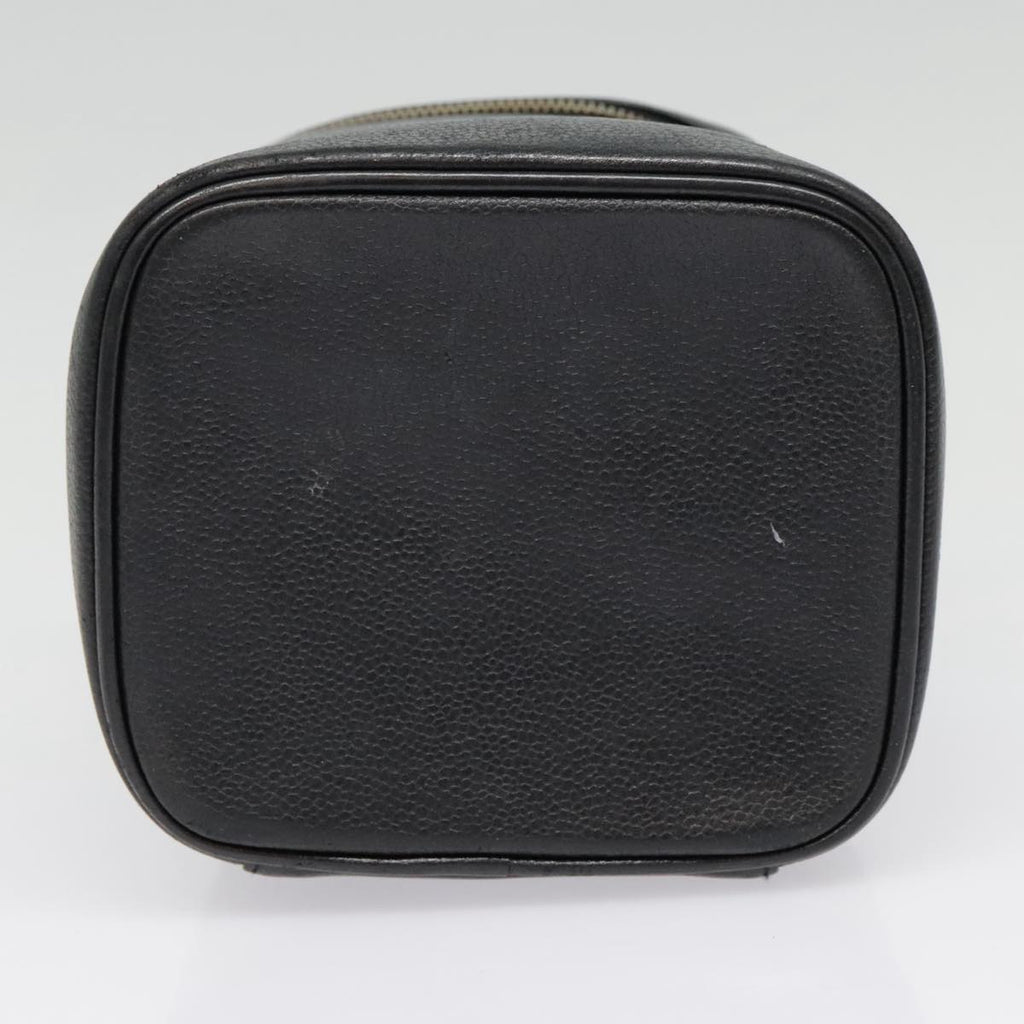 CHANEL COCO Mark Vanity Pouch Caviar Skin Black Gold CC yk14976