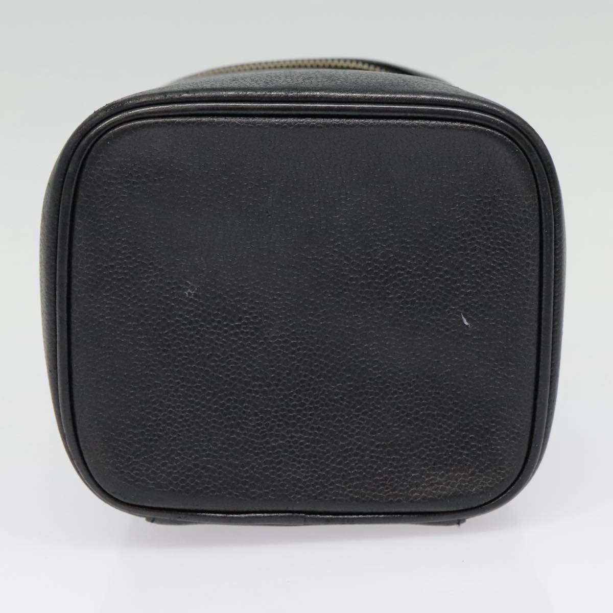 CHANEL COCO Mark Vanity Pouch Caviar Skin Black Gold CC yk14976