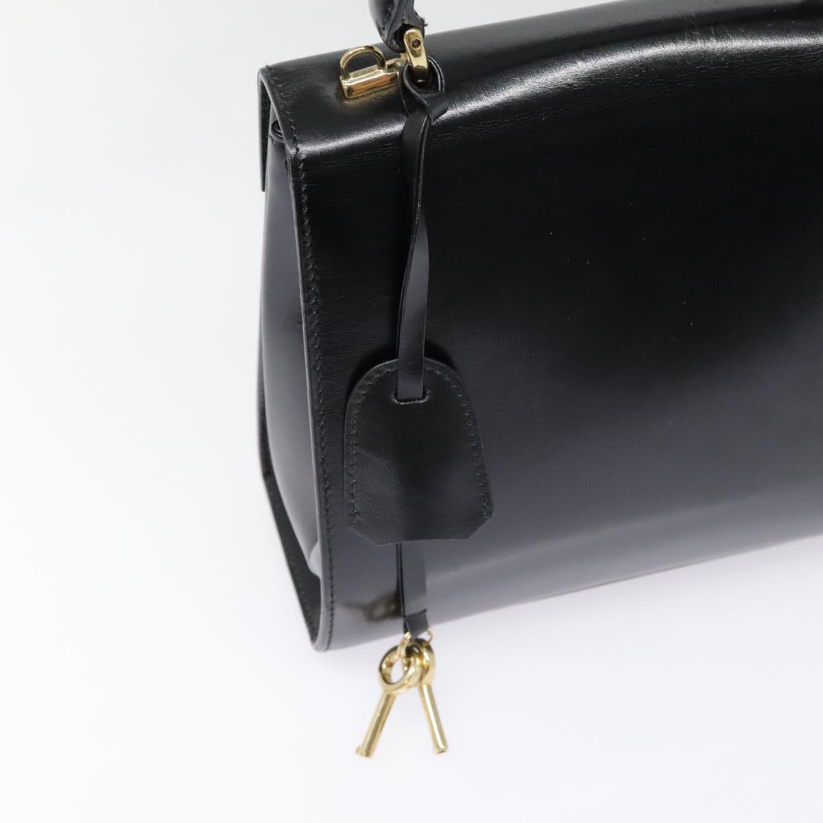 GUCCI Ready Lock Hand Bag Leather Black Gold 000 926 0211 yk14986
