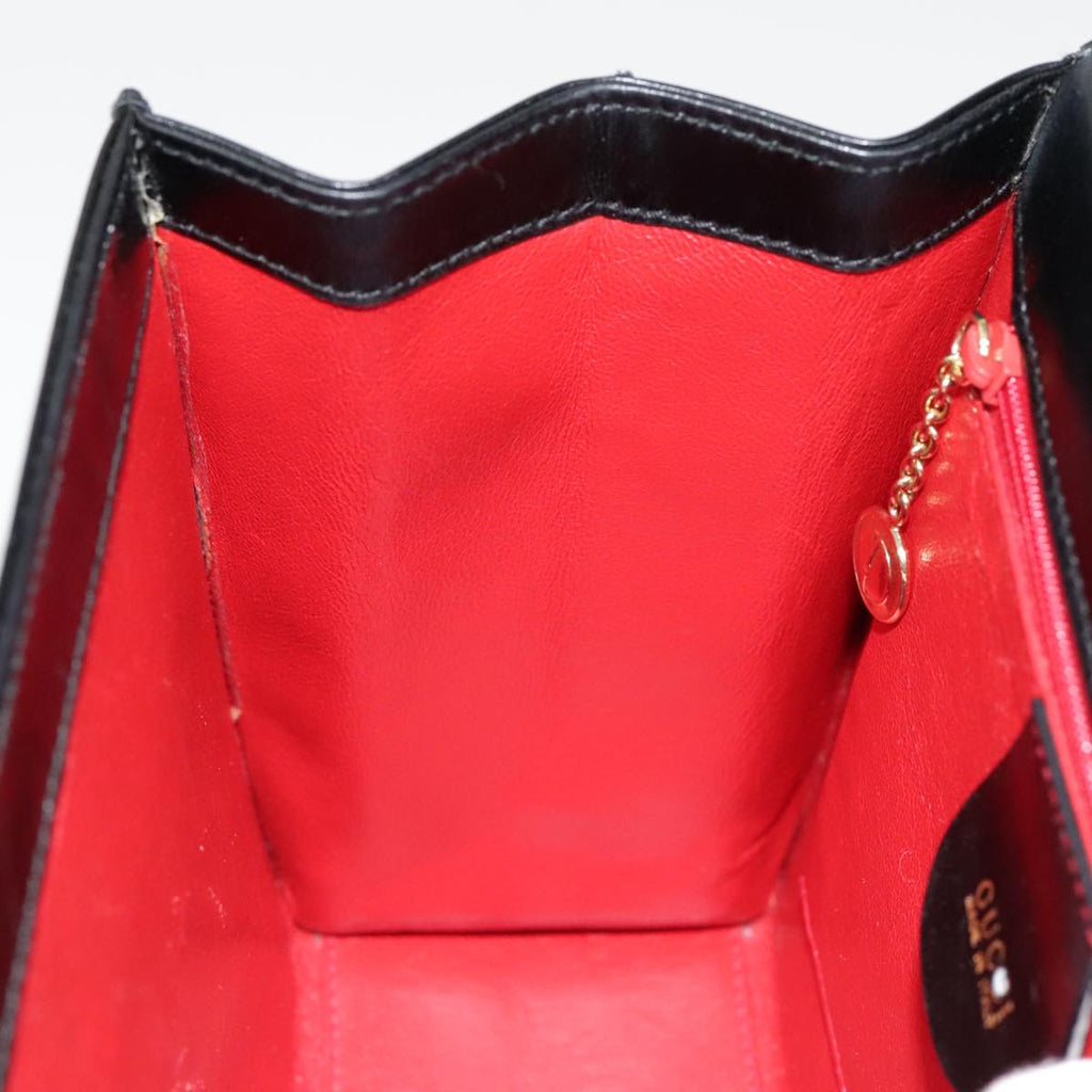 GUCCI Ready Lock Hand Bag Leather Black Gold 000 926 0211 yk14986