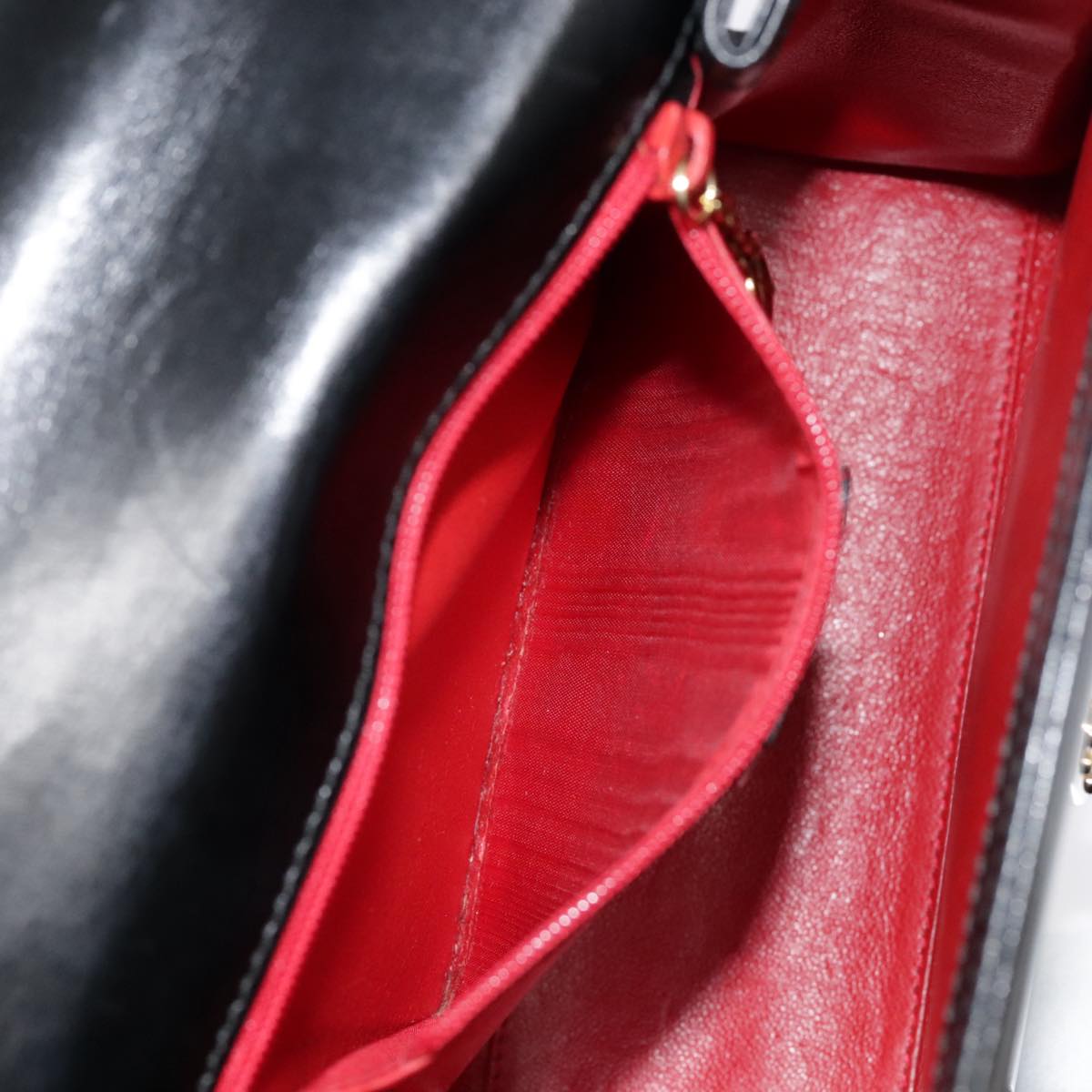 GUCCI Ready Lock Hand Bag Leather Black Gold 000 926 0211 yk14986