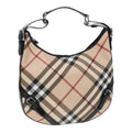 BURBERRY Nova Check Shoulder Bag PVC Beige Silver yk14989