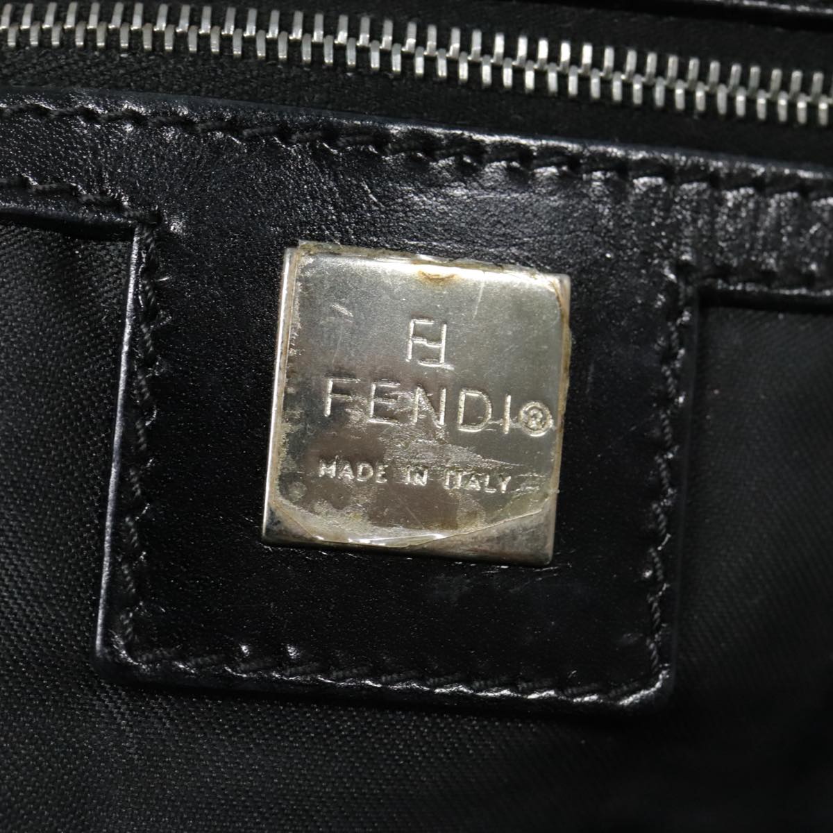 FENDI Zucca Canvas Tote Bag Silver Black yk15009