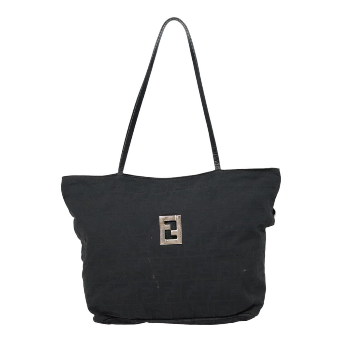 FENDI Zucca Canvas Tote Bag Silver Black yk15009