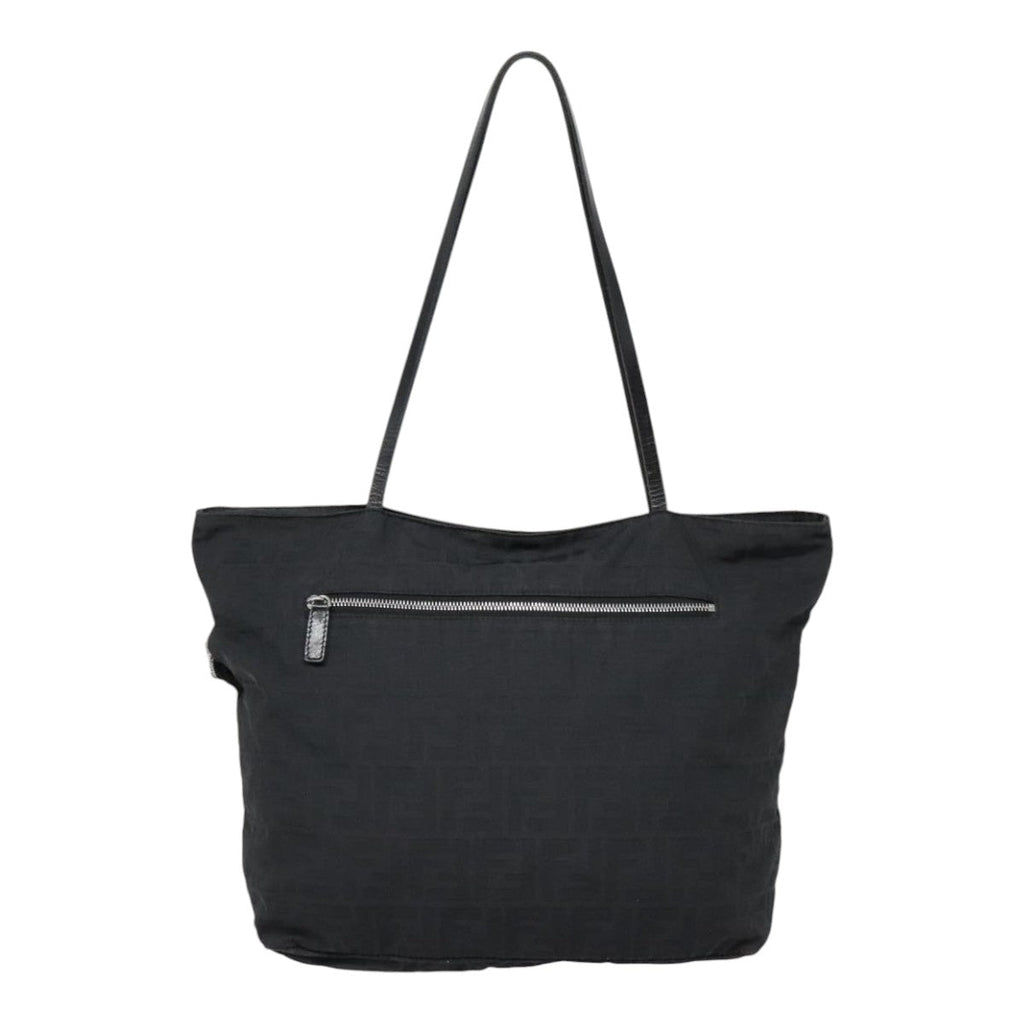 FENDI Zucca Canvas Tote Bag Silver Black yk15009