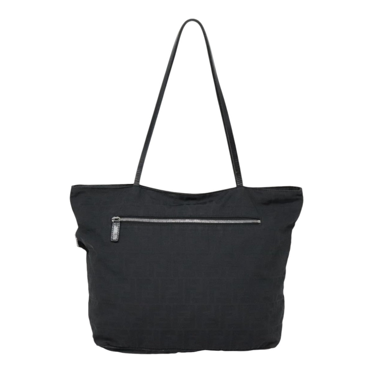 FENDI Zucca Canvas Tote Bag Silver Black yk15009