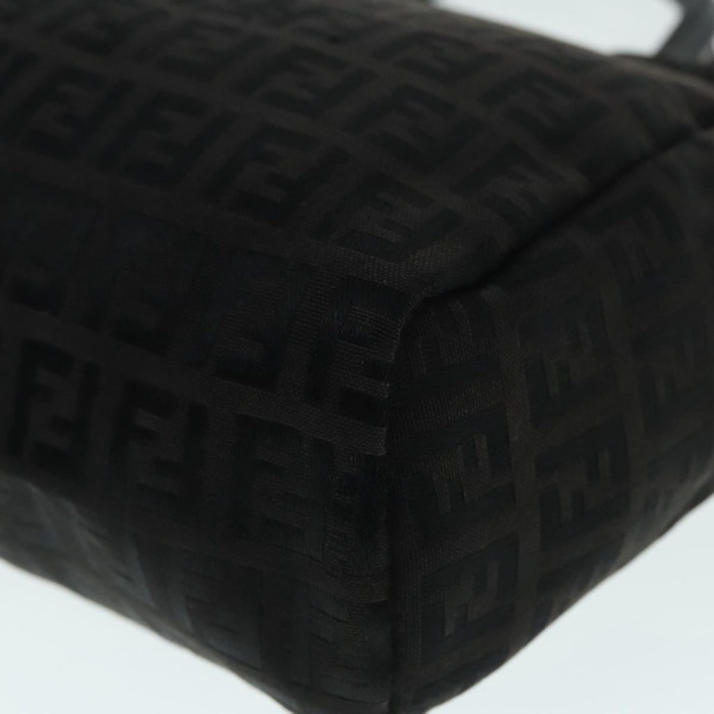 FENDI Zucchino Canvas Hand Bag Silver Black yk15013