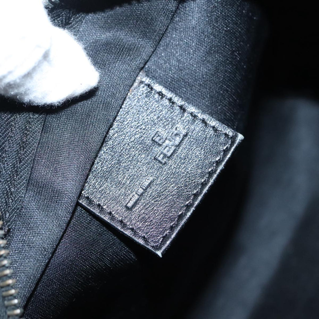 FENDI Zucchino Canvas Hand Bag Silver Black yk15013