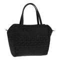FENDI Zucchino Canvas Hand Bag Silver Black yk15013