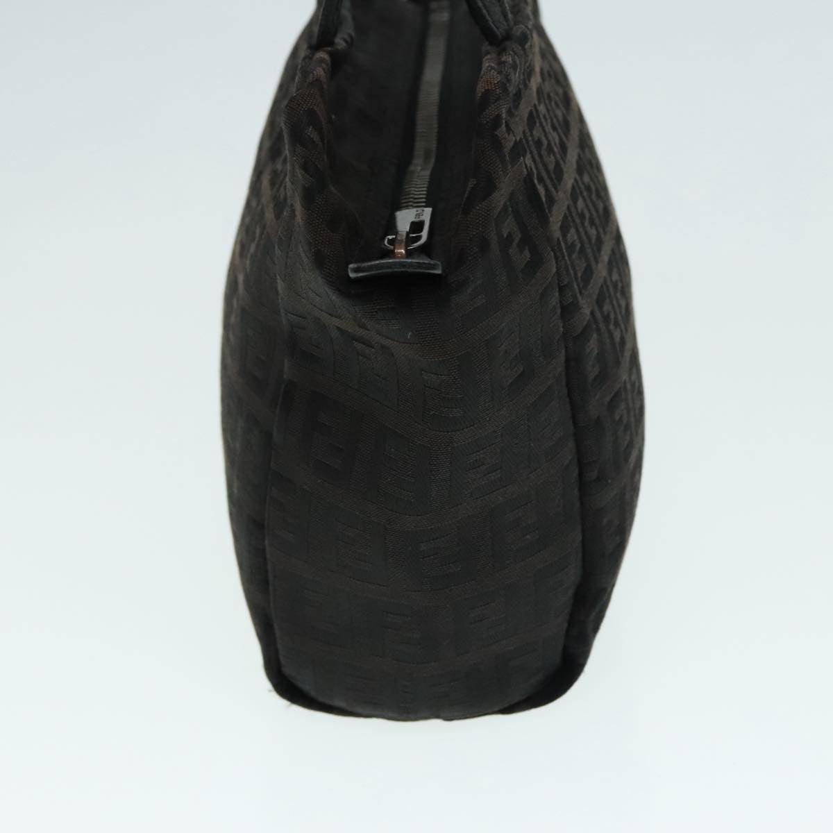 FENDI Zucchino Canvas Hand Bag Silver Black yk15013