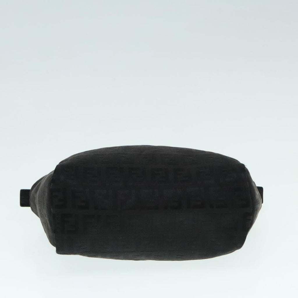 FENDI Zucchino Canvas Hand Bag Silver Black yk15013
