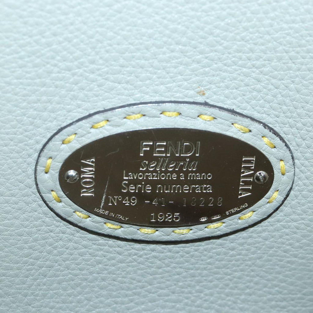 FENDI Celeria Tote Bag Leather Yellow Silver yk15014