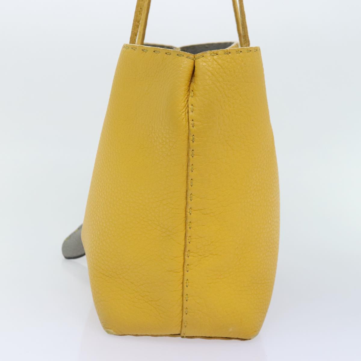 FENDI Celeria Tote Bag Leather Yellow Silver yk15014