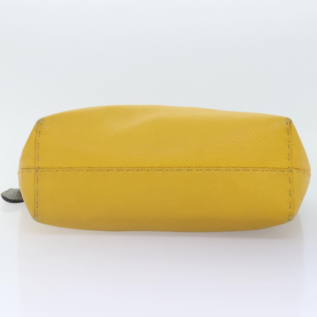 FENDI Celeria Tote Bag Leather Yellow Silver yk15014