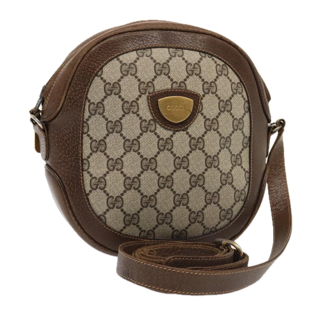 GUCCI GG Supreme Shoulder Bag PVC Leather Beige Gold 001 256 1021 yk15017