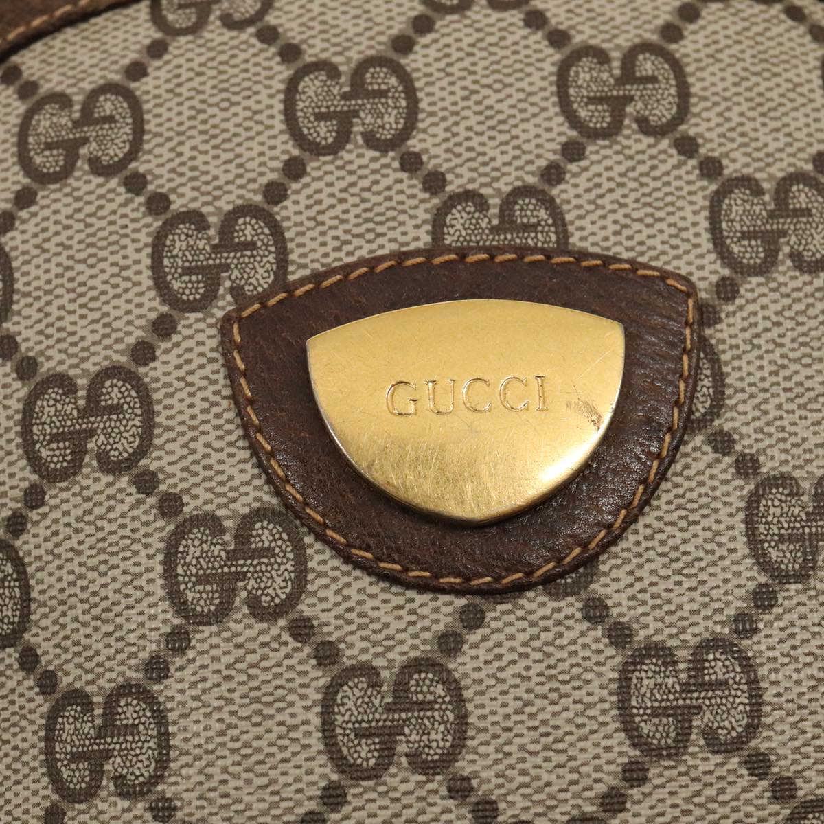 GUCCI GG Supreme Shoulder Bag PVC Leather Beige Gold 001 256 1021 yk15017