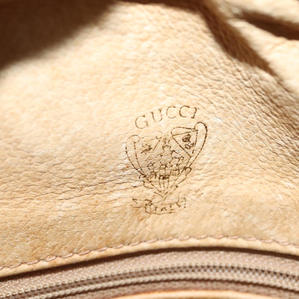 GUCCI GG Supreme Shoulder Bag PVC Leather Beige Gold 001 256 1021 yk15017