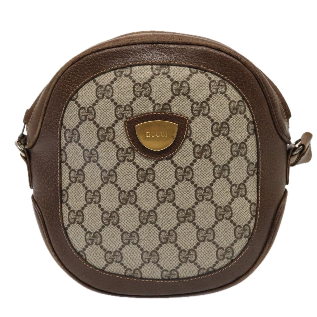 GUCCI GG Supreme Shoulder Bag PVC Leather Beige Gold 001 256 1021 yk15017