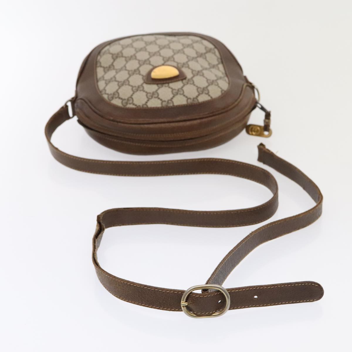 GUCCI GG Supreme Shoulder Bag PVC Leather Beige Gold 001 256 1021 yk15017