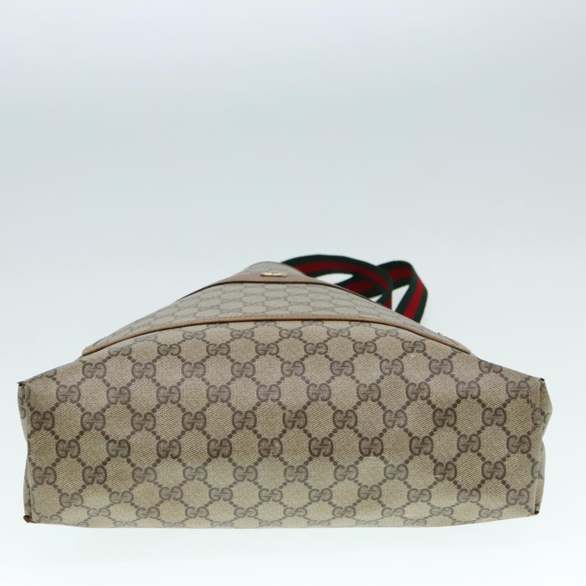 GUCCI GG Supreme Web Sherry Line Tote Bag PVC Beige Red 39 02 003 yk15019