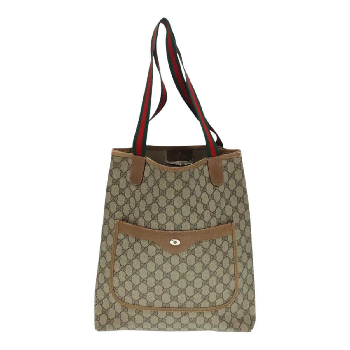 GUCCI GG Supreme Web Sherry Line Tote Bag PVC Beige Red 39 02 003 yk15019
