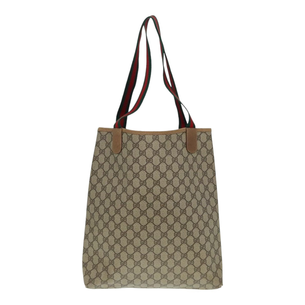 GUCCI GG Supreme Web Sherry Line Tote Bag PVC Beige Red 39 02 003 yk15019