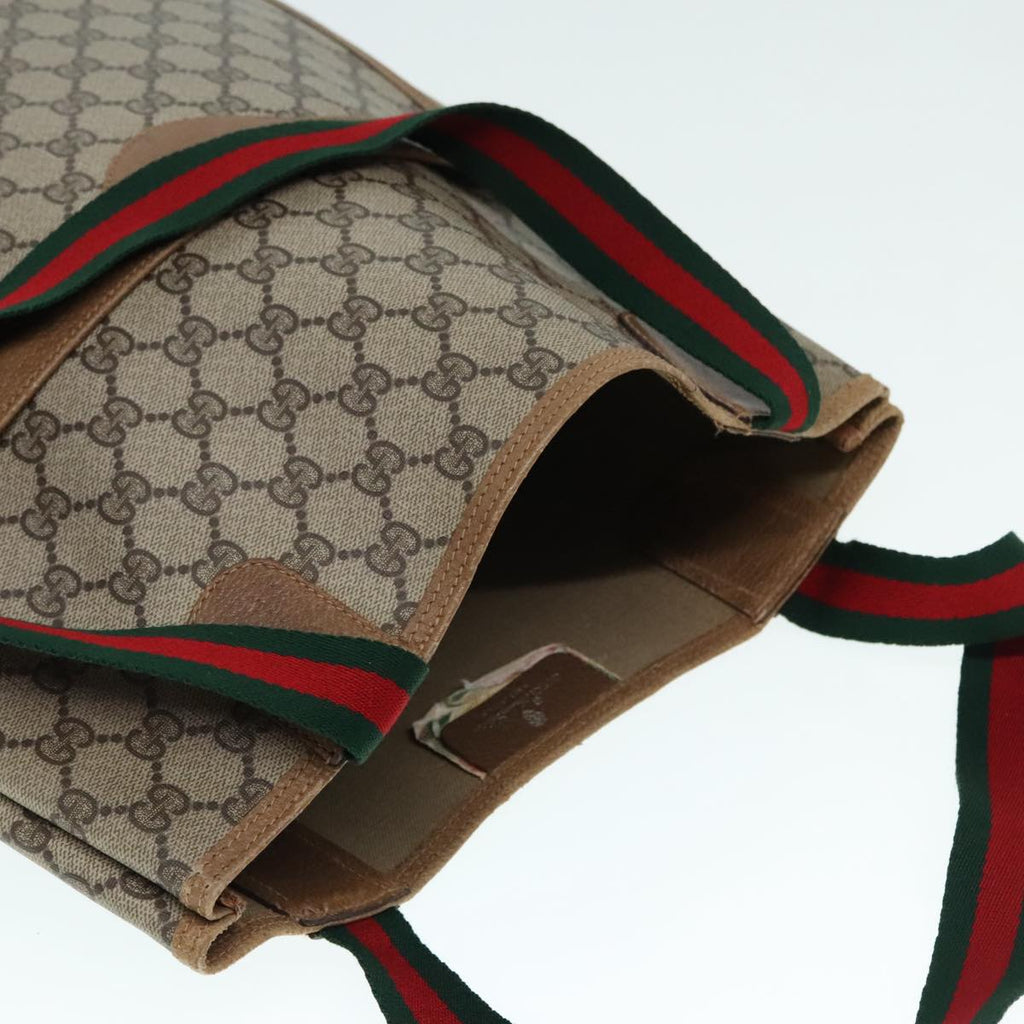 GUCCI GG Supreme Web Sherry Line Tote Bag PVC Beige Red 39 02 003 yk15019