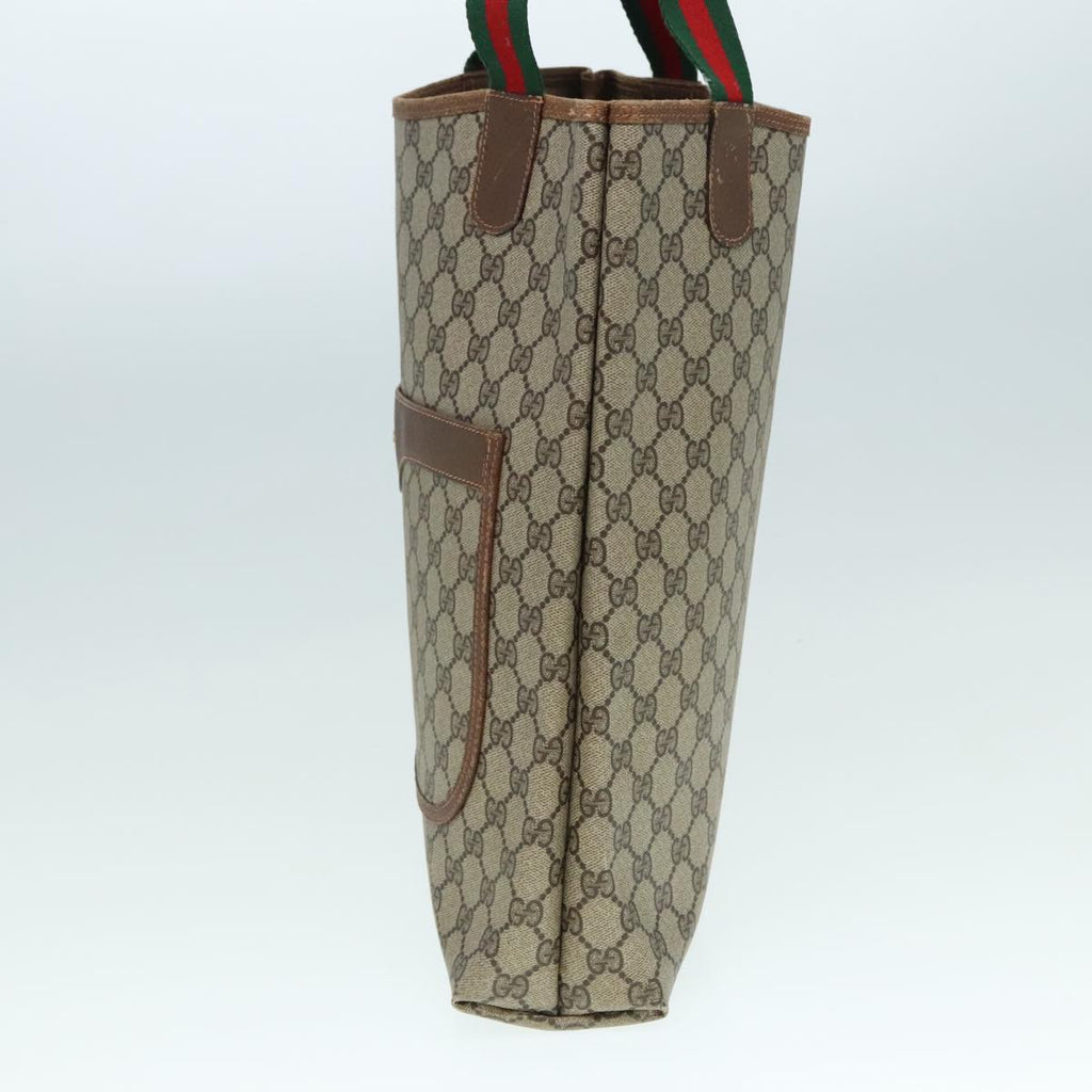 GUCCI GG Supreme Web Sherry Line Tote Bag PVC Beige Red 89 02 003 yk15020