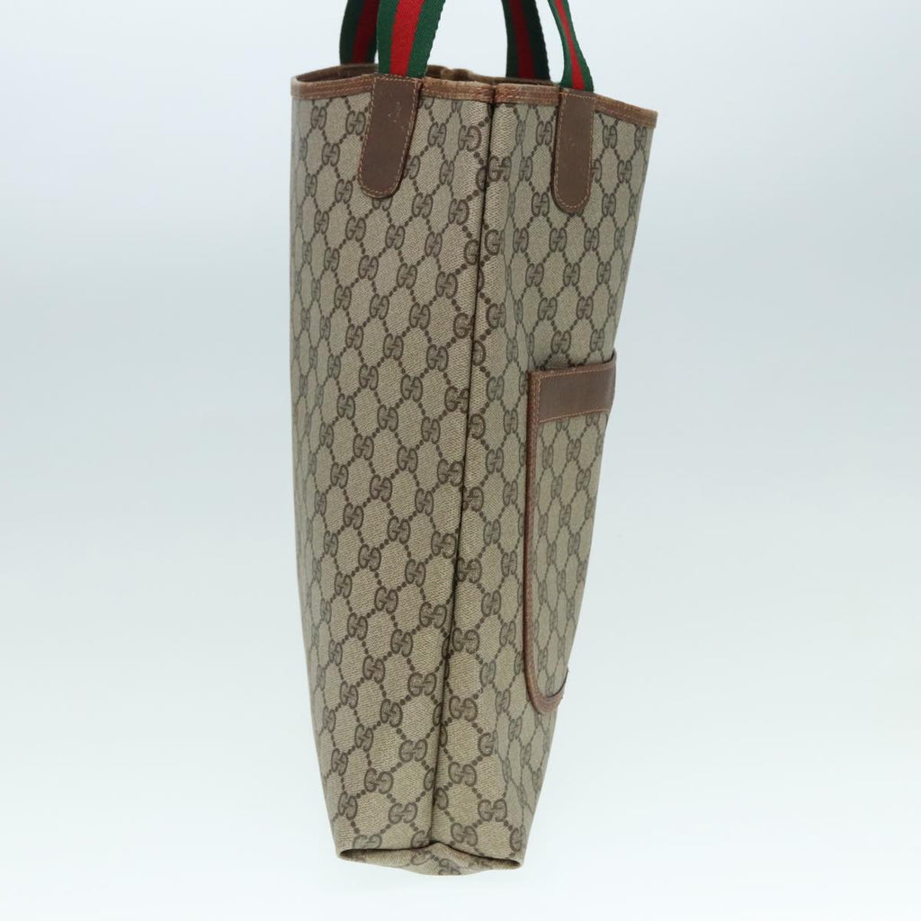 GUCCI GG Supreme Web Sherry Line Tote Bag PVC Beige Red 89 02 003 yk15020