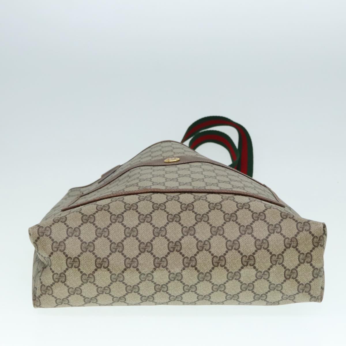 GUCCI GG Supreme Web Sherry Line Tote Bag PVC Beige Red 89 02 003 yk15020