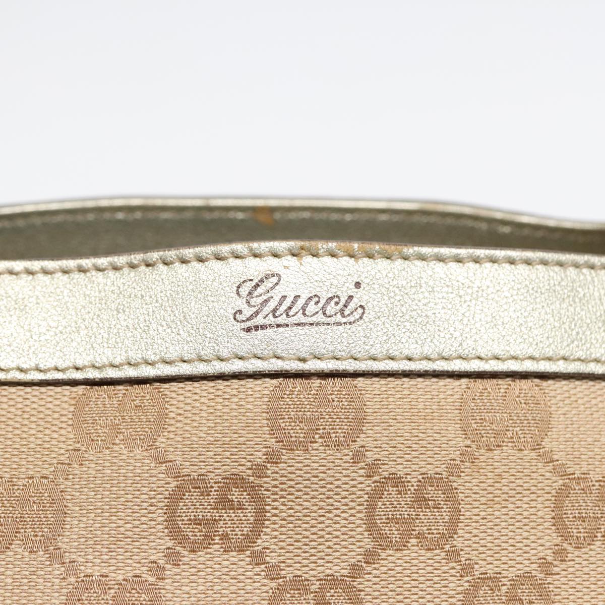 GUCCI GG Canvas Abbey Tote Bag Beige Gold 170004 yk15021