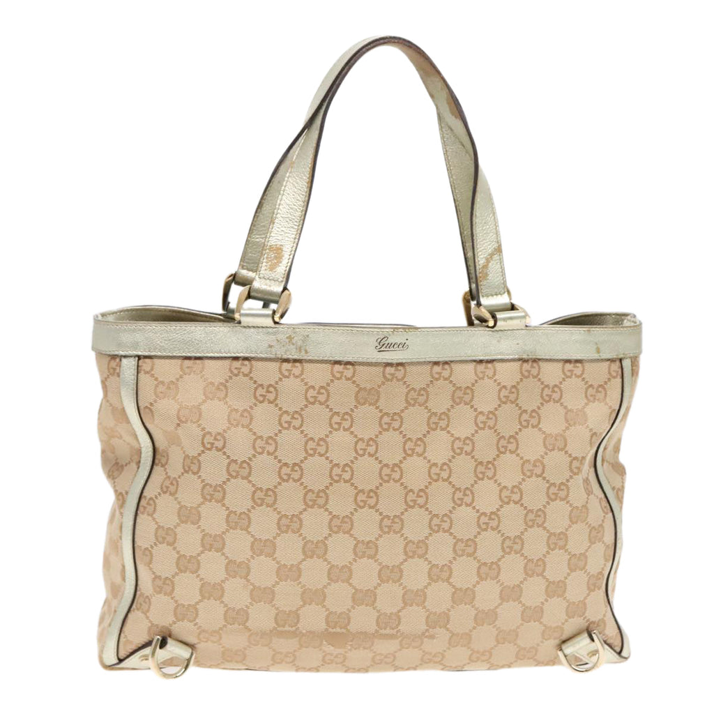 GUCCI GG Canvas Abbey Tote Bag Beige Gold 170004 yk15021