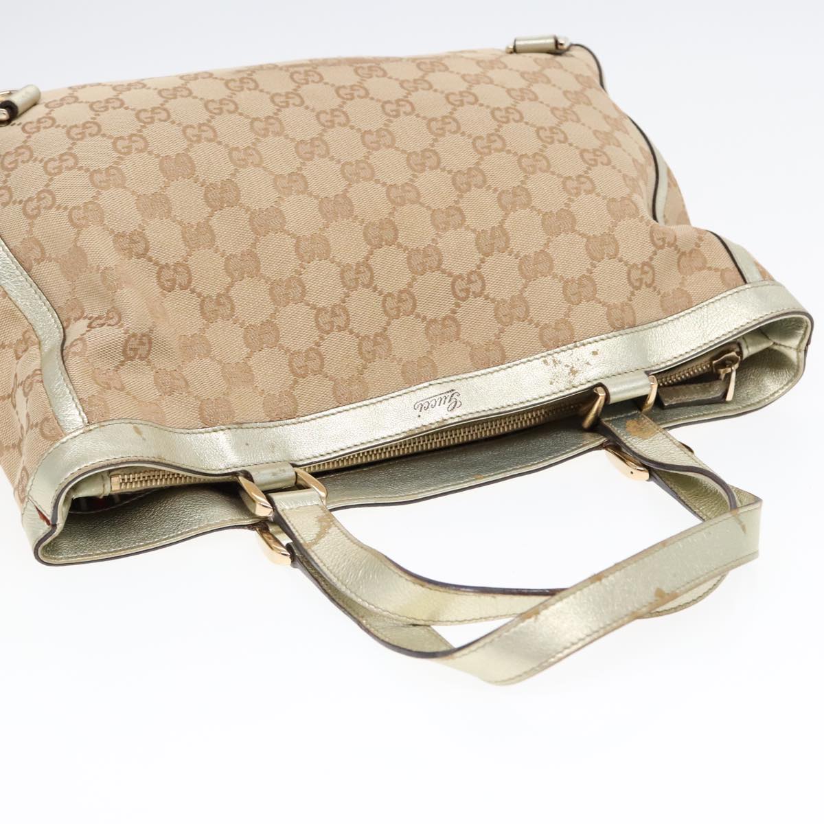 GUCCI GG Canvas Abbey Tote Bag Beige Gold 170004 yk15021