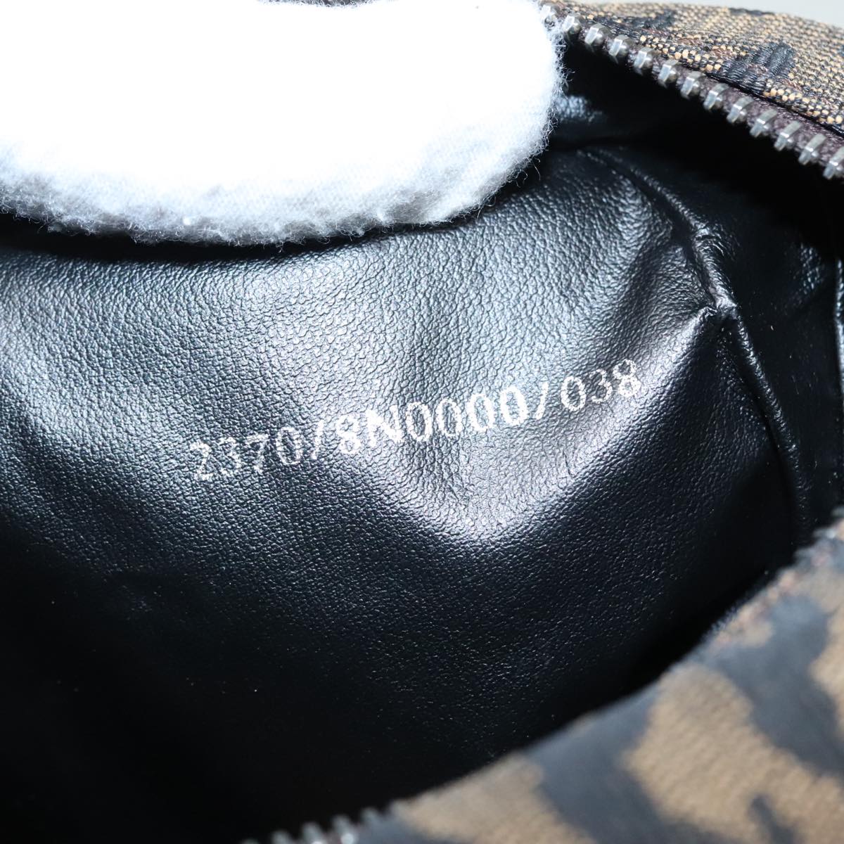 FENDI Hand Bag Canvas Brown Silver yk15027